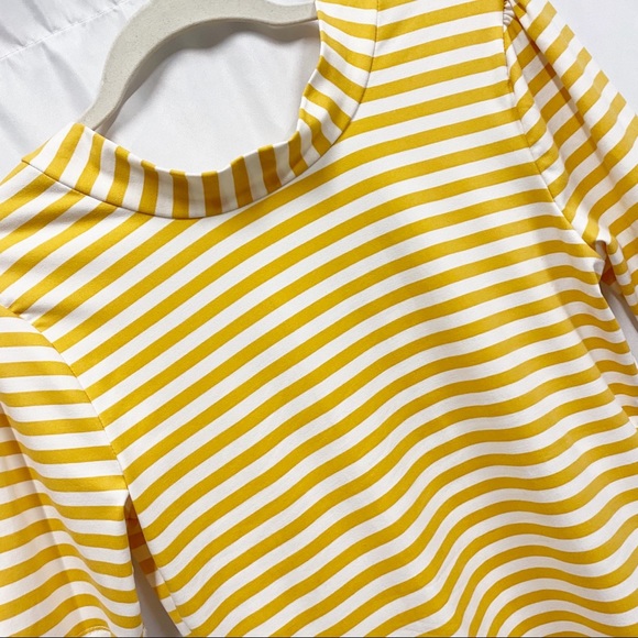 Piphany Yara Yellow/White Stripe Short Sleeve Top - Picture 6 of 8